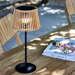 alinea Luminaire Exterieur|Lampes Solaires & Nomades*Lampe à poser solaire en bambou H36cm - Naturel