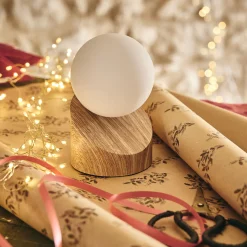 alinea Lampe De Chevet|Lampe À Poser*Lampe à poser tactile en fer effet bois clair H16cm- Naturel