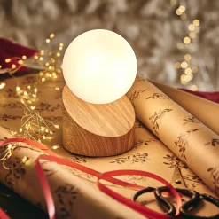 alinea Lampe De Chevet|Lampe À Poser*Lampe à poser tactile en fer effet bois clair H16cm- Naturel