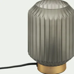 alinea Lampe De Chevet|Lampe De Bureau*Lampe de table en verre et acier H17cm - Gris