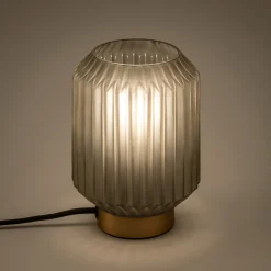 alinea Lampe De Chevet|Lampe De Bureau*Lampe de table en verre et acier H17cm - Gris