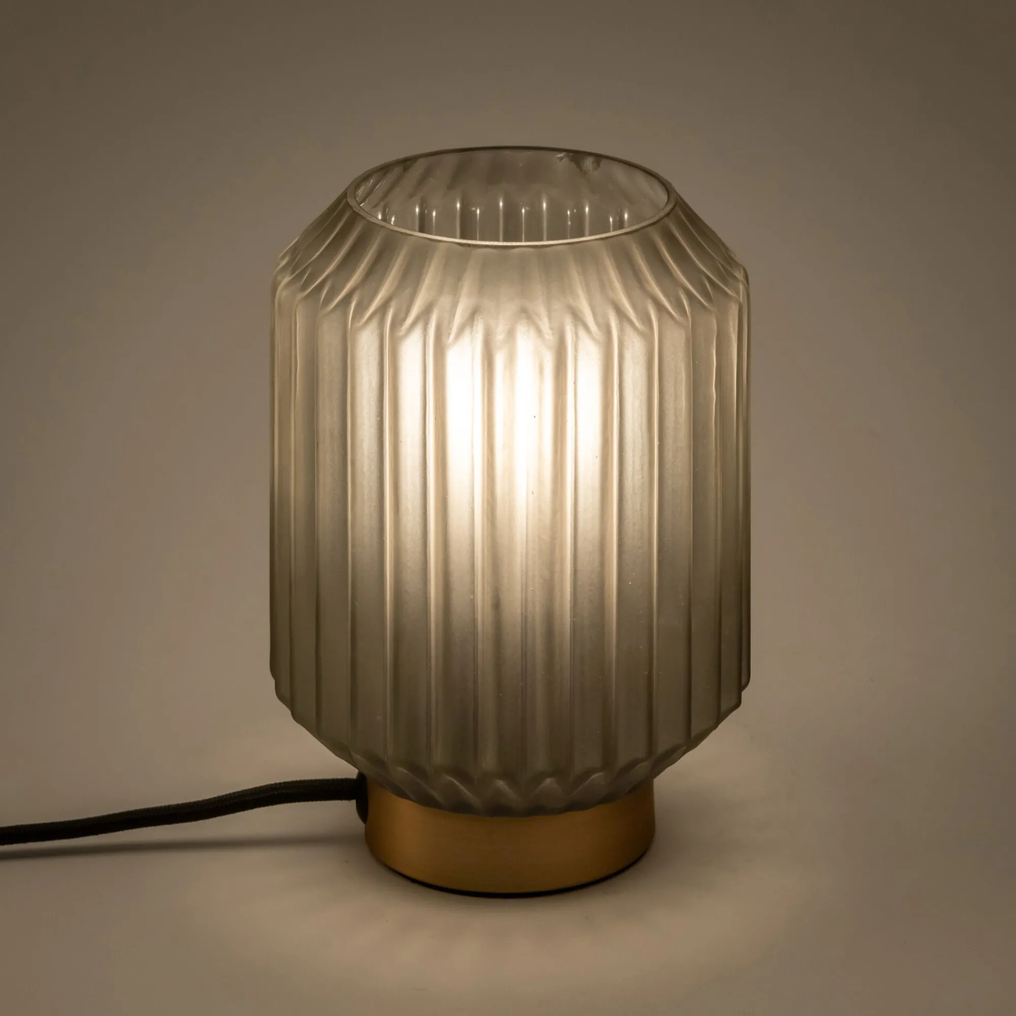 alinea Lampe De Chevet|Lampe De Bureau*Lampe de table en verre et acier H17cm - Gris