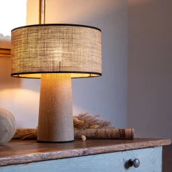 alinea Lampe De Chevet|Lampe À Poser*Lampe en lin calandré - H40cm Naturel