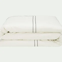 alinea Parure De Lit*Linge de lit brodé en coton lavé - ventoux Blanc