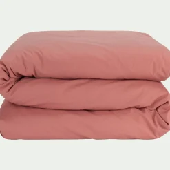alinea Parure De Lit*Linge de lit uni en coton - ricin Rouge