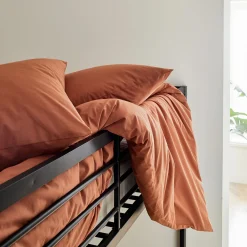alinea Parure De Lit*Linge de lit uni en coton - brun rustrel Marron