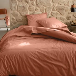 alinea Parure De Lit*Linge de lit uni en percale de coton - brun rustrel Marron