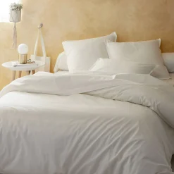 alinea Parure De Lit*Linge de lit uni en percale de coton - Blanc