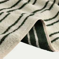 alinea Serviette Invité*Linge de toilette à rayures en coton - Vert