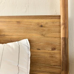 alinea Lit Adulte*Lit 2 places à baldaquin en acacia massif 160x200cm - Bois clair