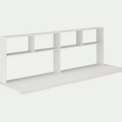 alinea Lit Enfant|Lit Enfant*Lit mezzanine en pin 90x200cm avec bureau - Blanc