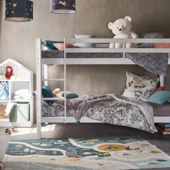 alinea Lit Enfant|Lit Enfant*Lit superposé modulable en pin 90x200cm avec sommier à lattes - Blanc