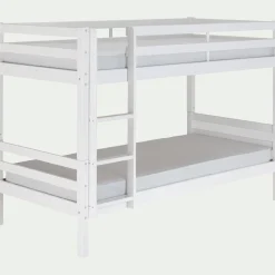 alinea Lit Enfant|Lit Enfant*Lit superposé modulable en pin 90x200cm avec sommier à lattes - Blanc
