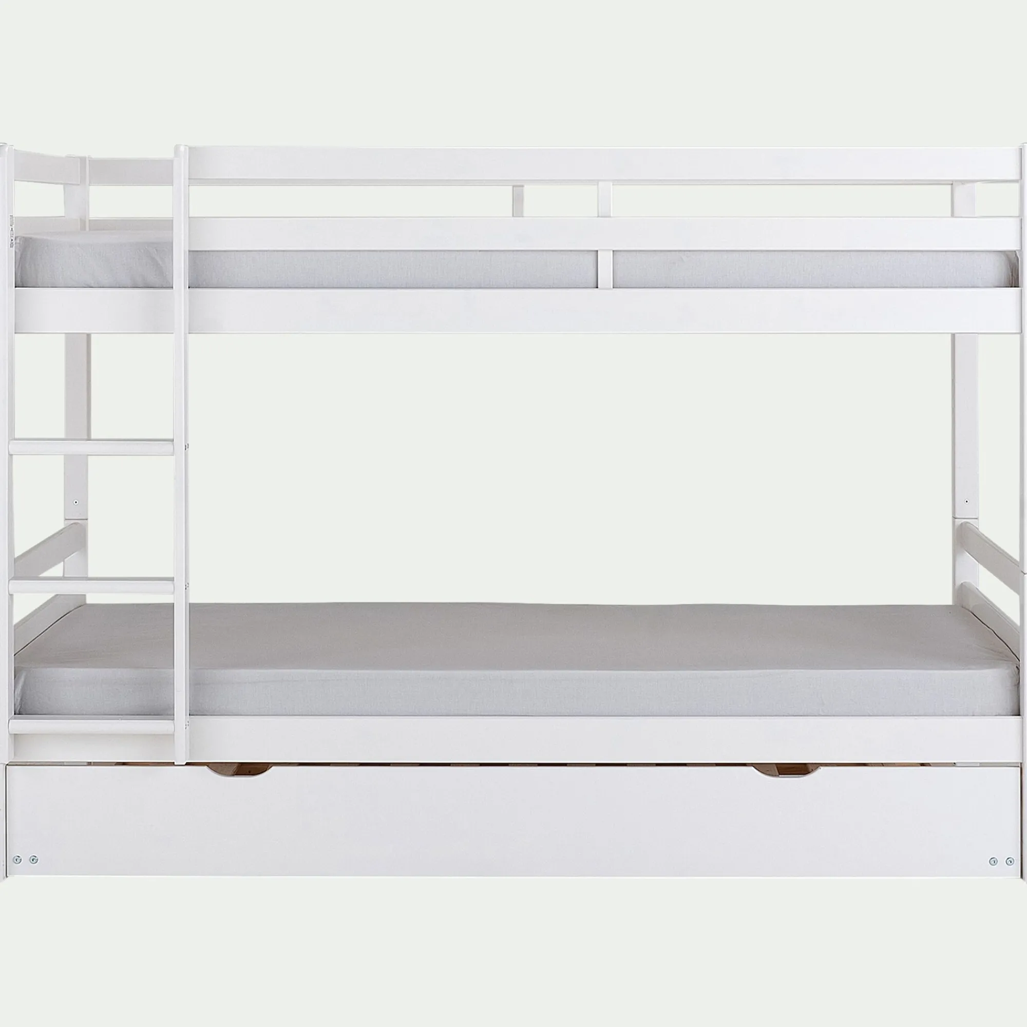 alinea Lit Enfant|Lit Enfant*Lit superposé modulable en pin 90x200cm avec sommier à lattes - Blanc