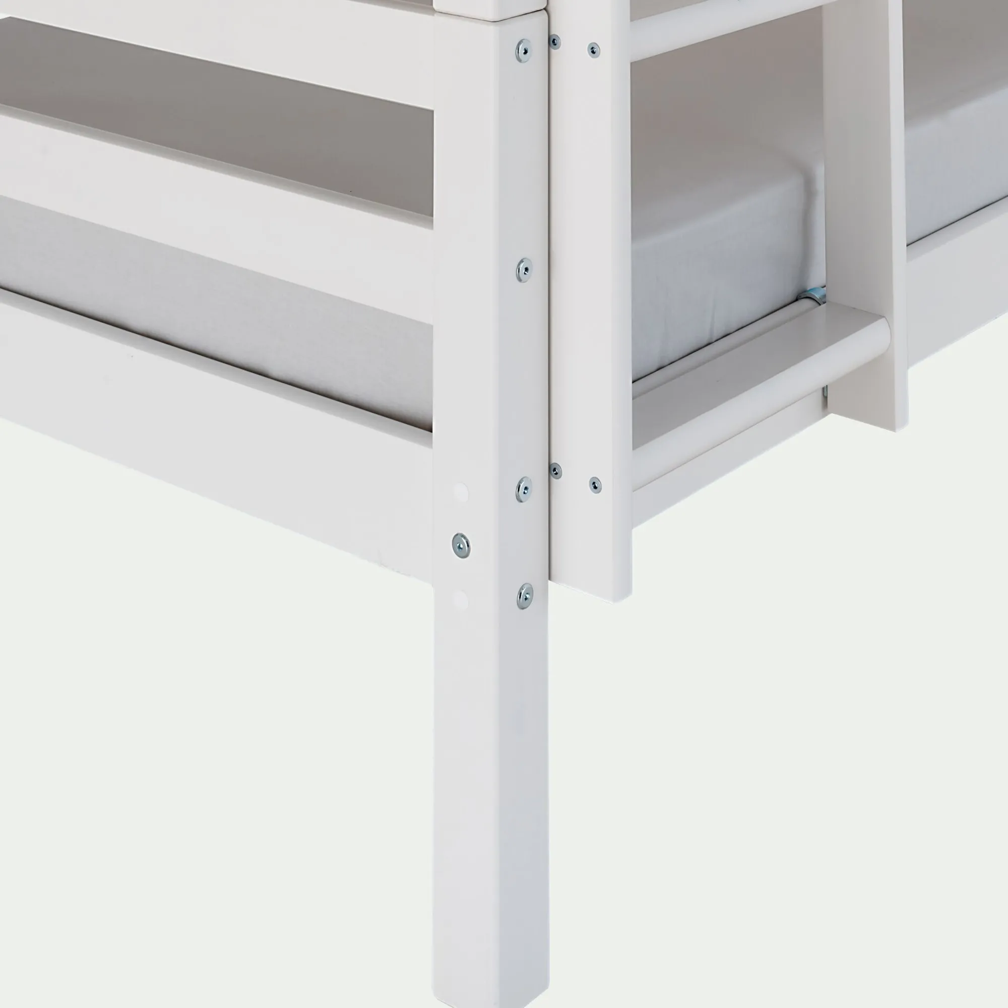 alinea Lit Enfant|Lit Enfant*Lit superposé modulable en pin 90x200cm avec sommier à lattes - Blanc