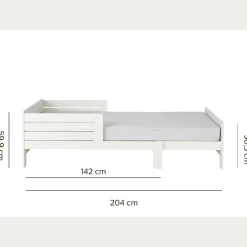 alinea Lit Enfant|Lit Enfant*Lit évolutif 1 place en pin massif 3 positions pour enfant - Blanc