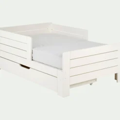 alinea Lit Enfant|Lit Enfant*Lit évolutif 1 place en pin massif 3 positions pour enfant avec tiroir - Blanc