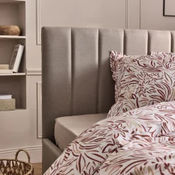 alinea Lit Adulte*Lit-coffre 2 places recouvert de tissu - 140x200cm Beige