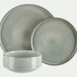 alinea Assiette|Assiette De Noël*Lot de 4 assiettes à dessert en grès émail réactif D21cm - borie Gris