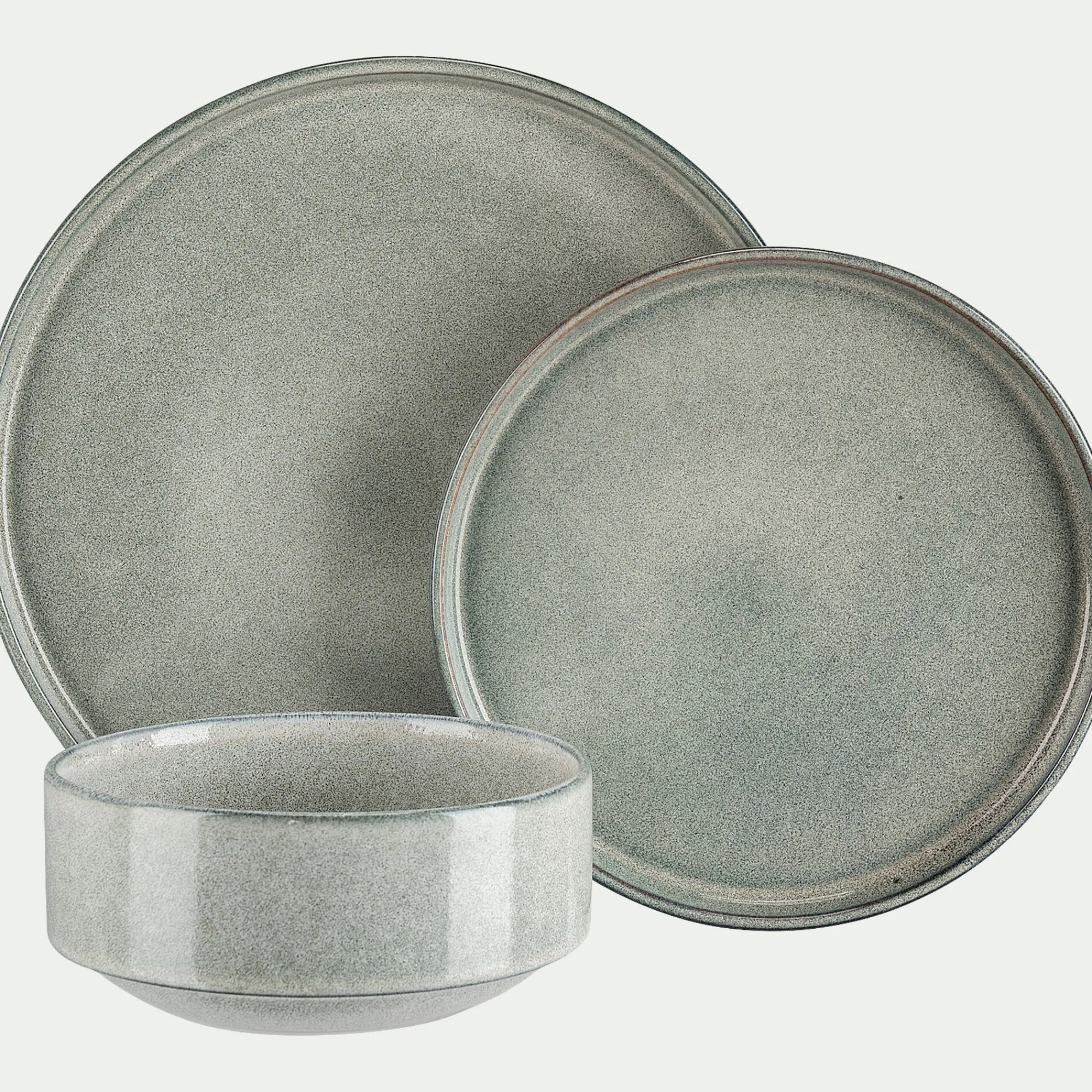 alinea Assiette|Assiette De Noël*Lot de 4 assiettes à dessert en grès émail réactif D21cm - borie Gris
