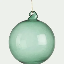 alinea Boule De Noël*Lot de 6 boules de Noël en verre teinté D8cm - Vert