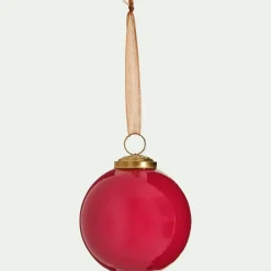 alinea Boule De Noël*Lot de 4 boules de Noël en verre D9cm - Rouge