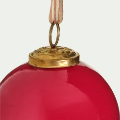 alinea Boule De Noël*Lot de 4 boules de Noël en verre D9cm - Rouge