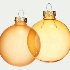 alinea Boule De Noël*Lot de 6 boules de Noël en verre D6cm - Orange