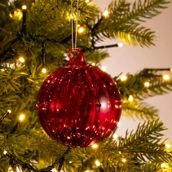 alinea Boule De Noël*Lot de 6 boules de Noël en verre D8cm - Rouge