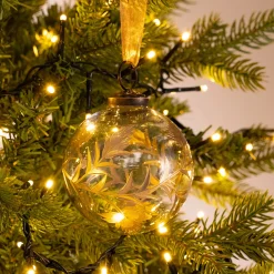 alinea Boule De Noël*Lot de 6 boules de Noël herbier en verre H7,5cm - Transparent