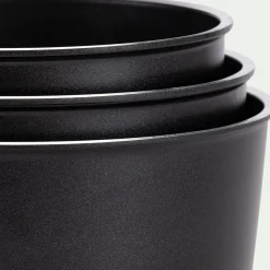 alinea Casserole, Poêle Et Sauteuse*Lot de 3 casseroles en aluminium avec manche amovible (tous feux dont induction) Noir