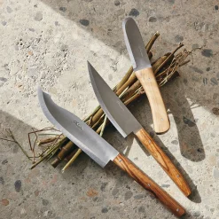 alinea Couteau De Cuisine*Lot de 3 couteaux avec lame en inox et manche en bois d'olivier Bois foncé