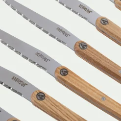 alinea Couteau De Cuisine|Couvert De Table*Lot de 6 couteaux de cuisine en inox et bois - Naturel
