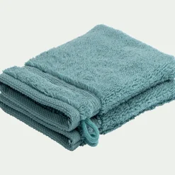 alinea Gant De Toilette*Lot de 2 gants de toilette bouclette en coton - Vert