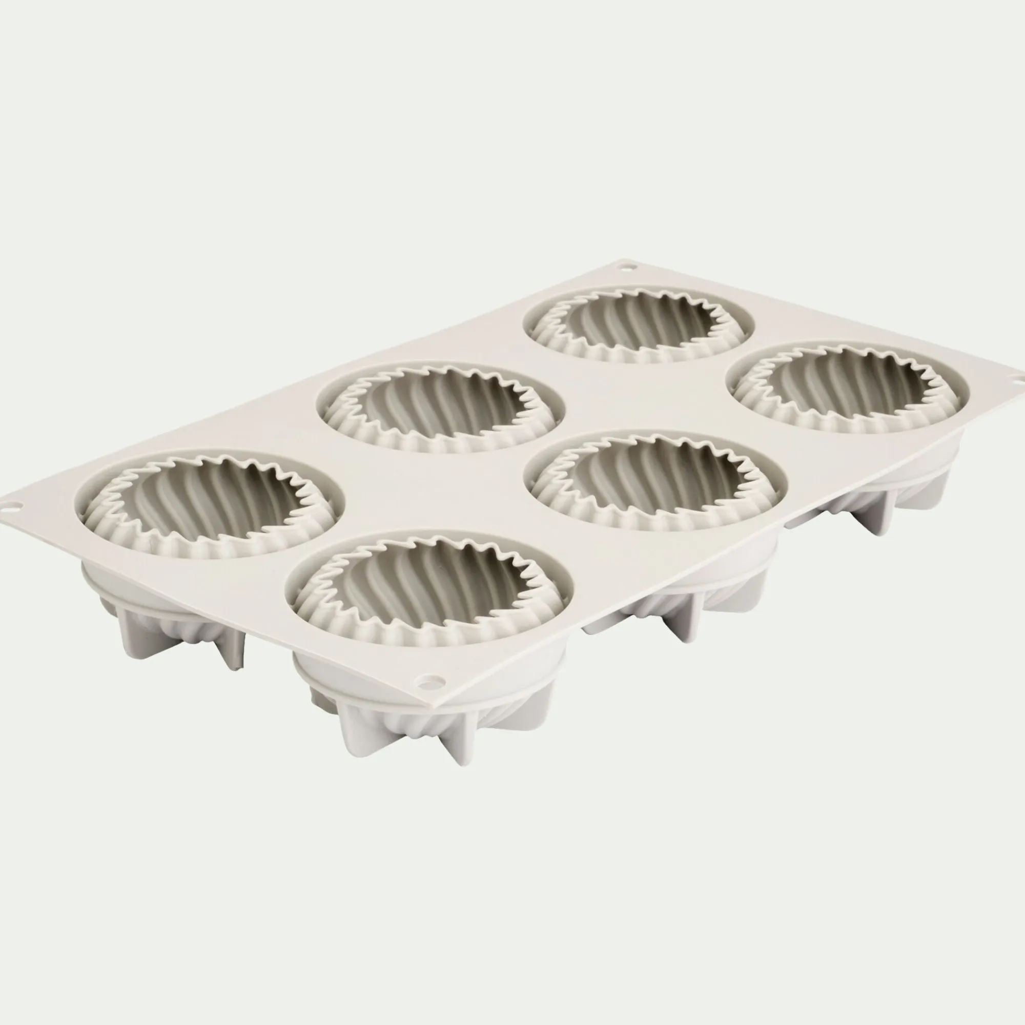 alinea Moule À Gâteau*Lot de 6 moules à gâteau en silicone platinium D7,3cm - Gris