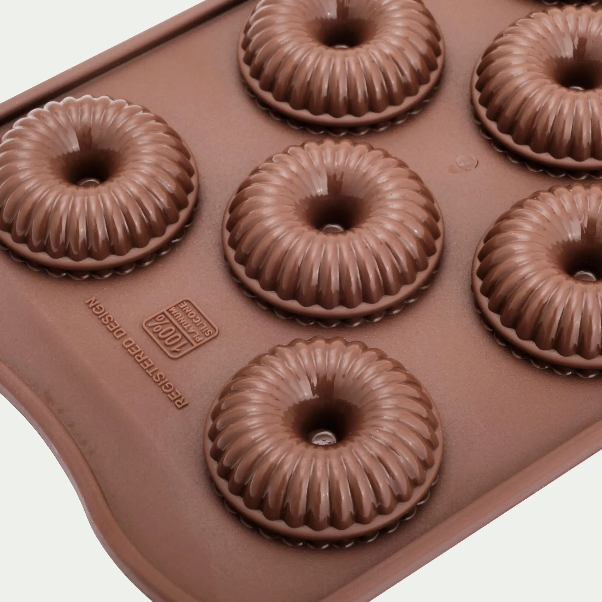 alinea Moule À Gâteau*Lot de 11 moules en forme de couronne en silicone platinium - Marron