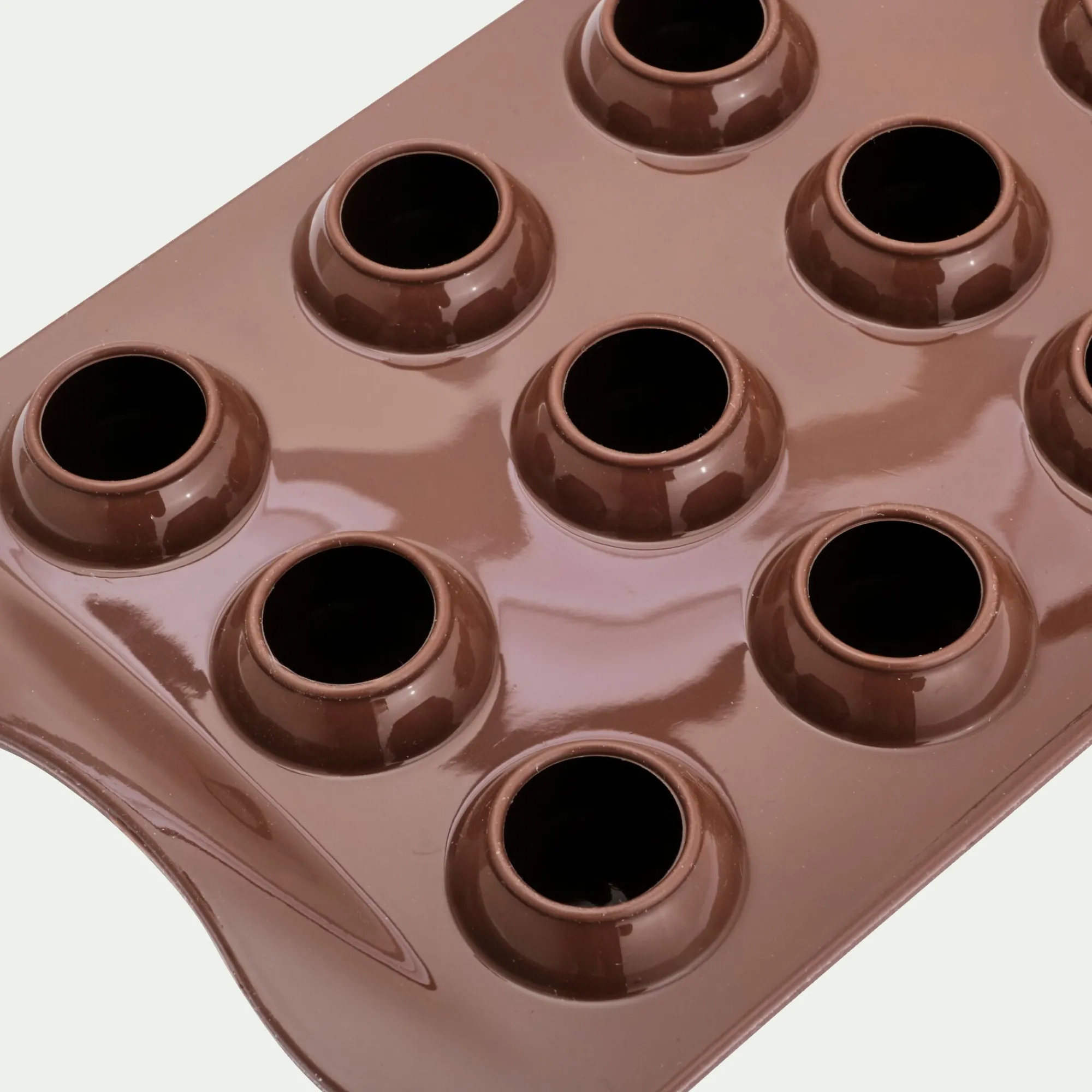 alinea Moule À Gâteau*Lot de 15 moules ronds en silicone platinium - Marron