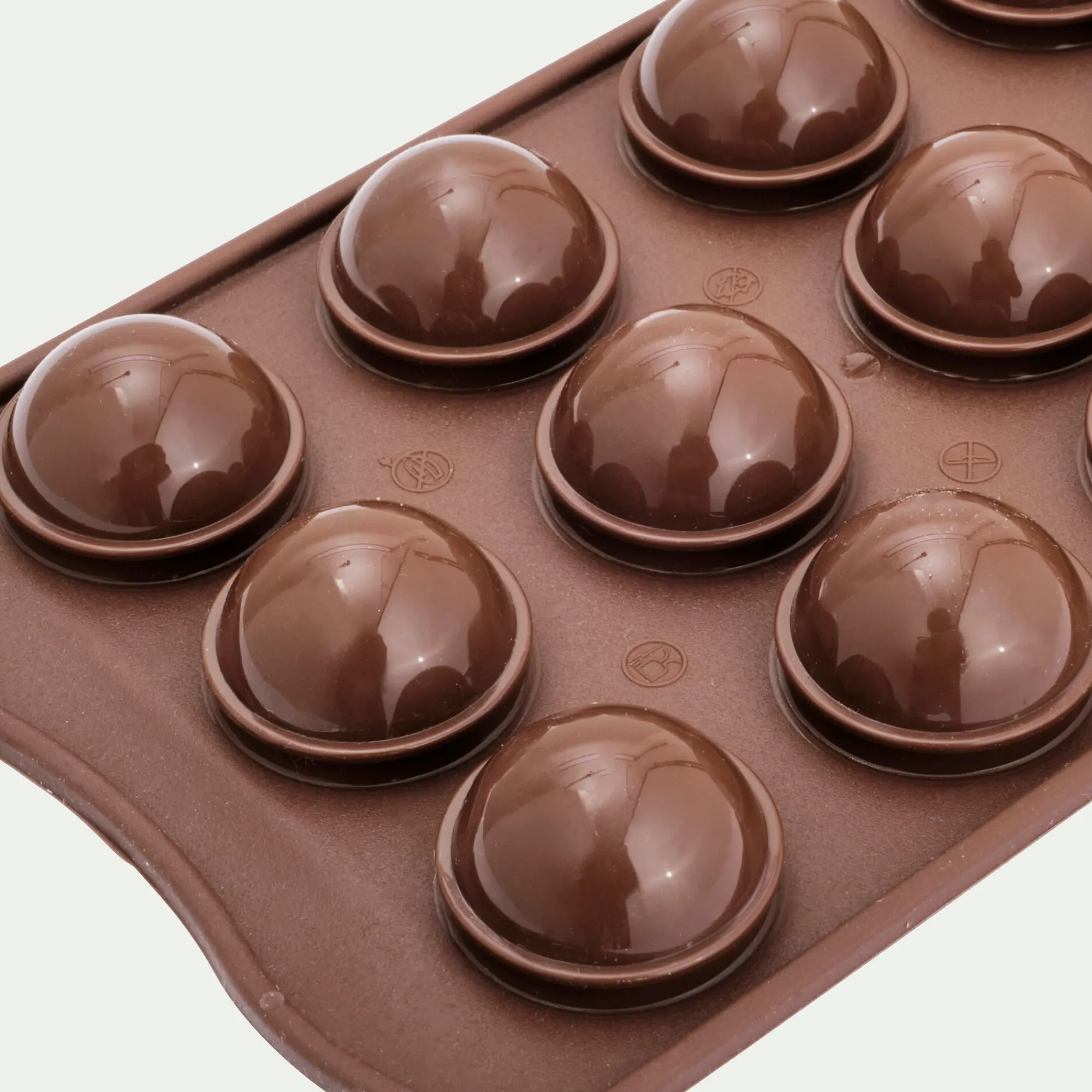 alinea Moule À Gâteau*Lot de 15 moules ronds en silicone platinium - Marron