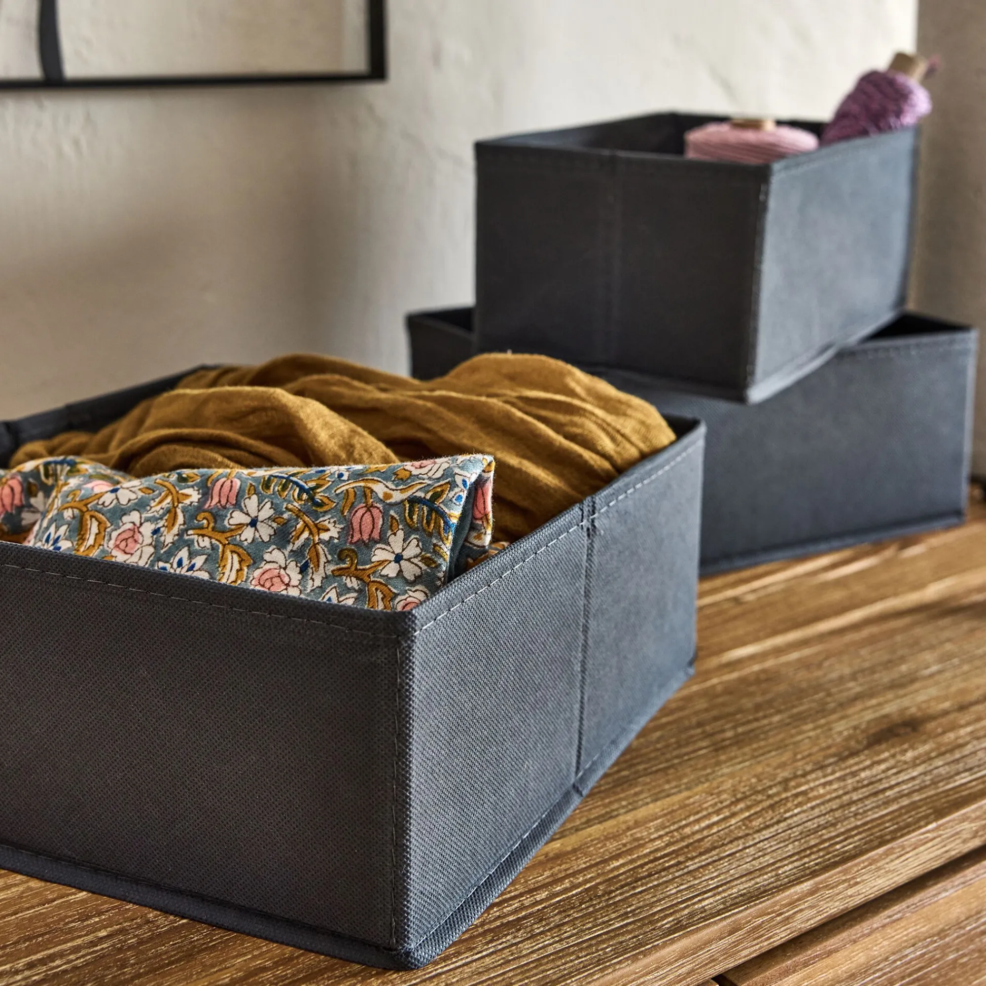 alinea Accessoire De Salle De Bain|Panier*Lot de 5 paniers organiseur - gris