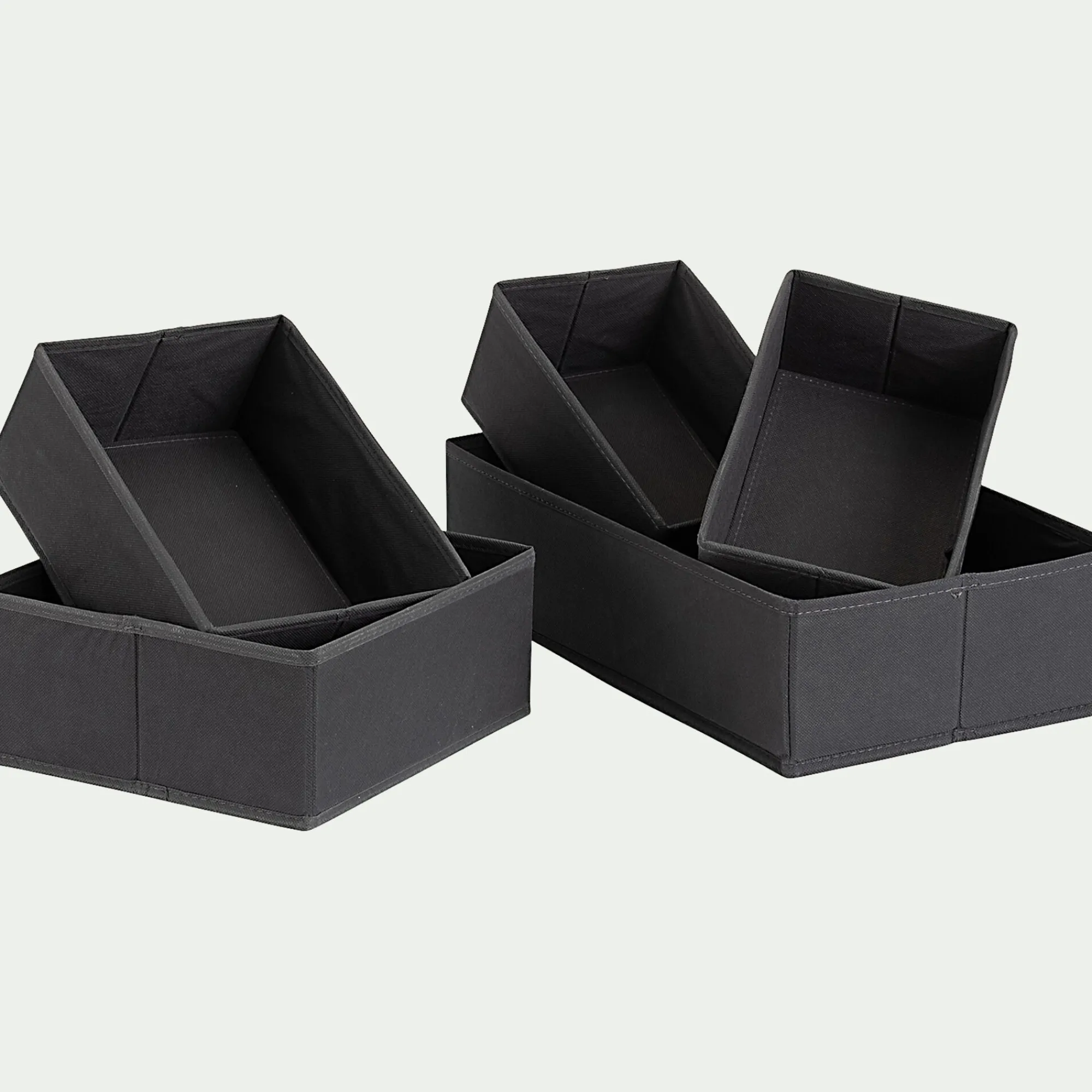 alinea Accessoire De Salle De Bain|Panier*Lot de 5 paniers organiseur - gris
