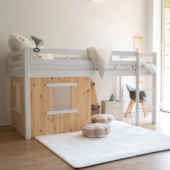 alinea Lit Enfant|Lit Enfant*Lot de 2 panneaux pour lit cabane 75x91,5cm - Bois clair