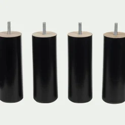 alinea Pied De Sommier*Lot de 4 pieds de sommier H20 cm - Noir