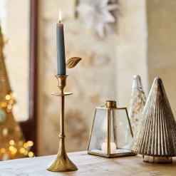 alinea Décoration De La Table De Noël|Bougie Et Photophore De Noël*Lot de 2 pins flamme pour bougie - Doré