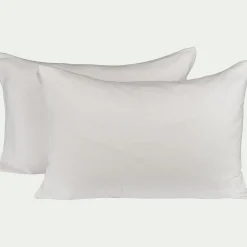 alinea Protège-Matelas Et Protège-Oreiller*Lot de 2 protège-oreillers en coton recyclé - 50x70cm Blanc