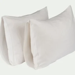 alinea Protège-Matelas Et Protège-Oreiller*Lot de 2 protège-oreillers en coton recyclé - 50x70cm Blanc