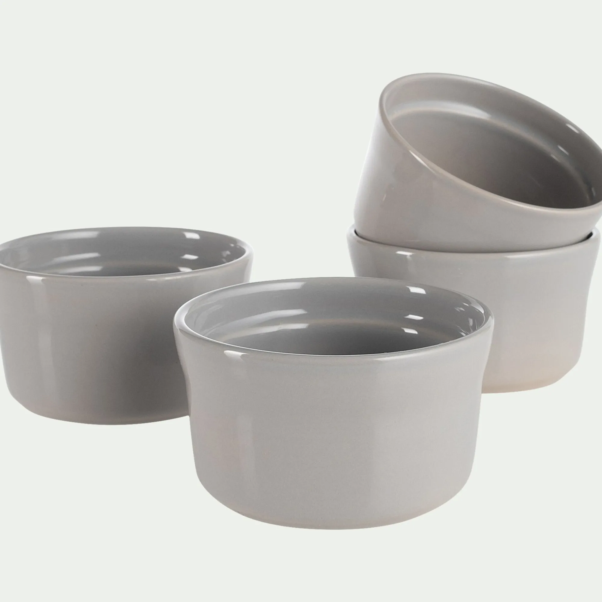 alinea Cuisson Spécifique|Plat À Four*Lot de 4 ramequins en grès D9cm - Gris