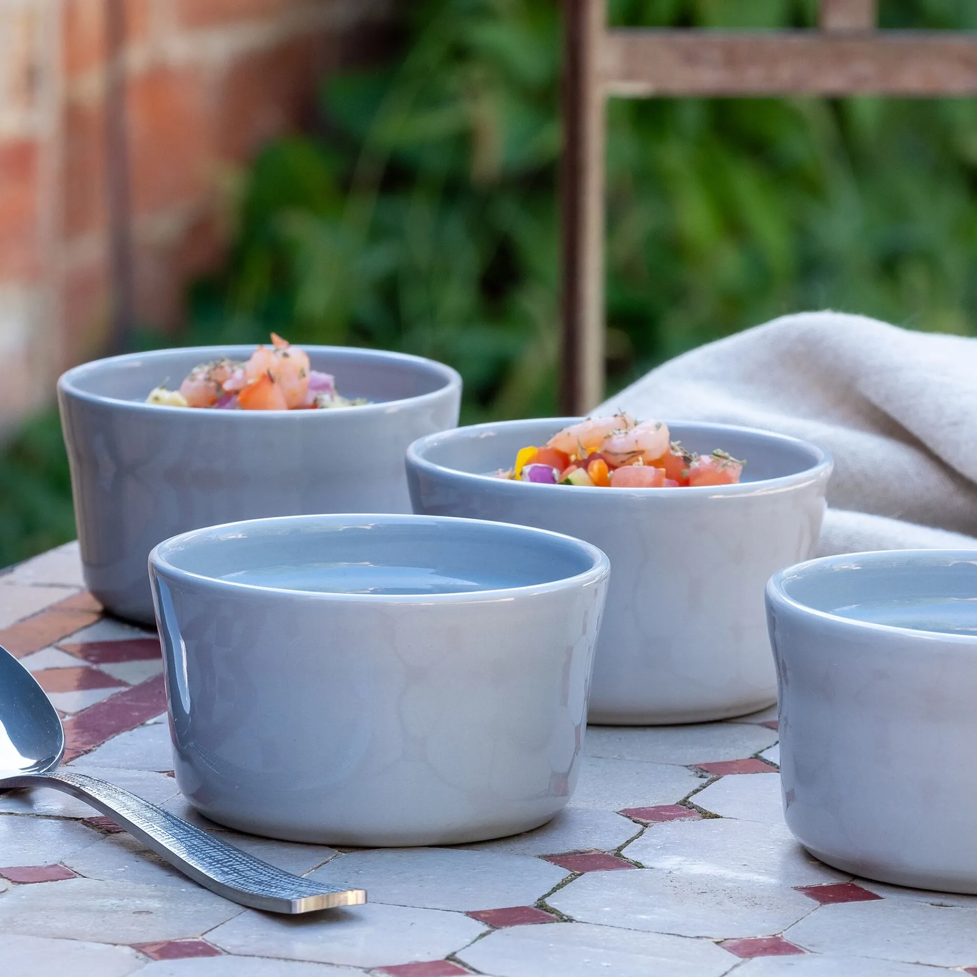 alinea Cuisson Spécifique|Plat À Four*Lot de 4 ramequins en grès D9cm - Gris