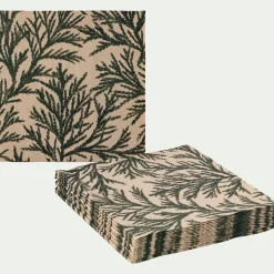 alinea Serviette De Table|Décoration De La Table De Noël*Lot de 20 serviettes en papier motif cyprès 33x33cm - alpilles Beige
