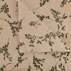 alinea Serviette De Table|Décoration De La Table De Noël*Lot de 20 serviettes en papier motif à fleurs 33x33cm - alpilles Beige