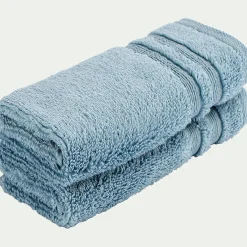 alinea Serviette Invité*Lot de 2 serviettes invité bouclette en coton - autan 30x50cm Bleu